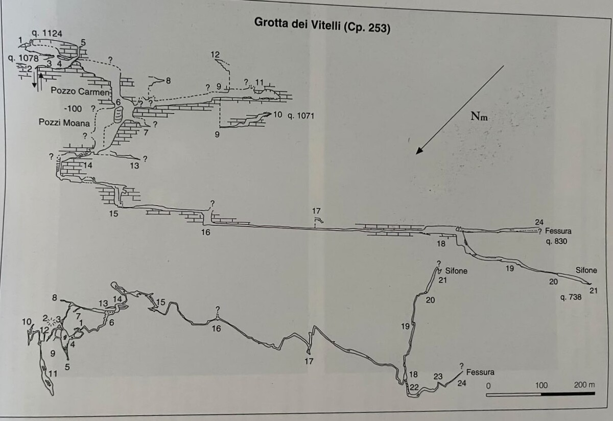 Rilievo della Grotta dei Vitelli (Cp. 253), Monti Alburni